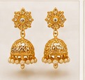 Gold jhumka earrings
